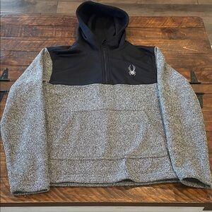 Spyder Men's Zip-Up Black and Gray Sweater